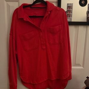 Aerie Red Off-the-Shoulder Sweater
